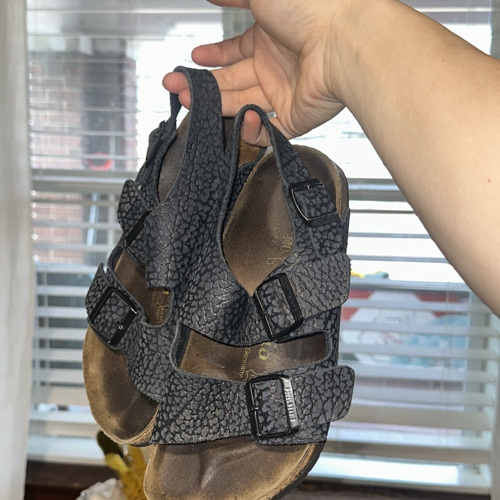Birkenstock Gray Textured Sandals